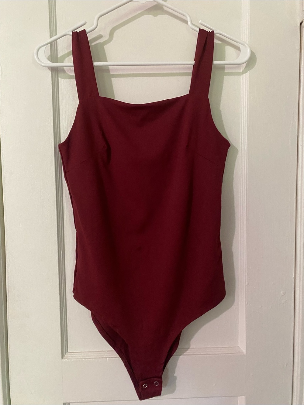 ReoRia Burgundy Square-Neck Bodysuit